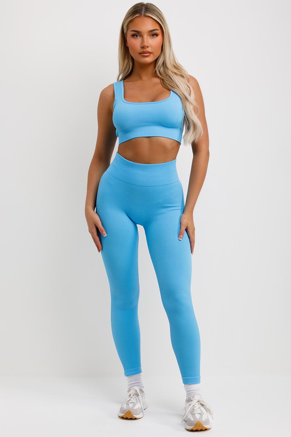 rib leggings and crop top co ord set