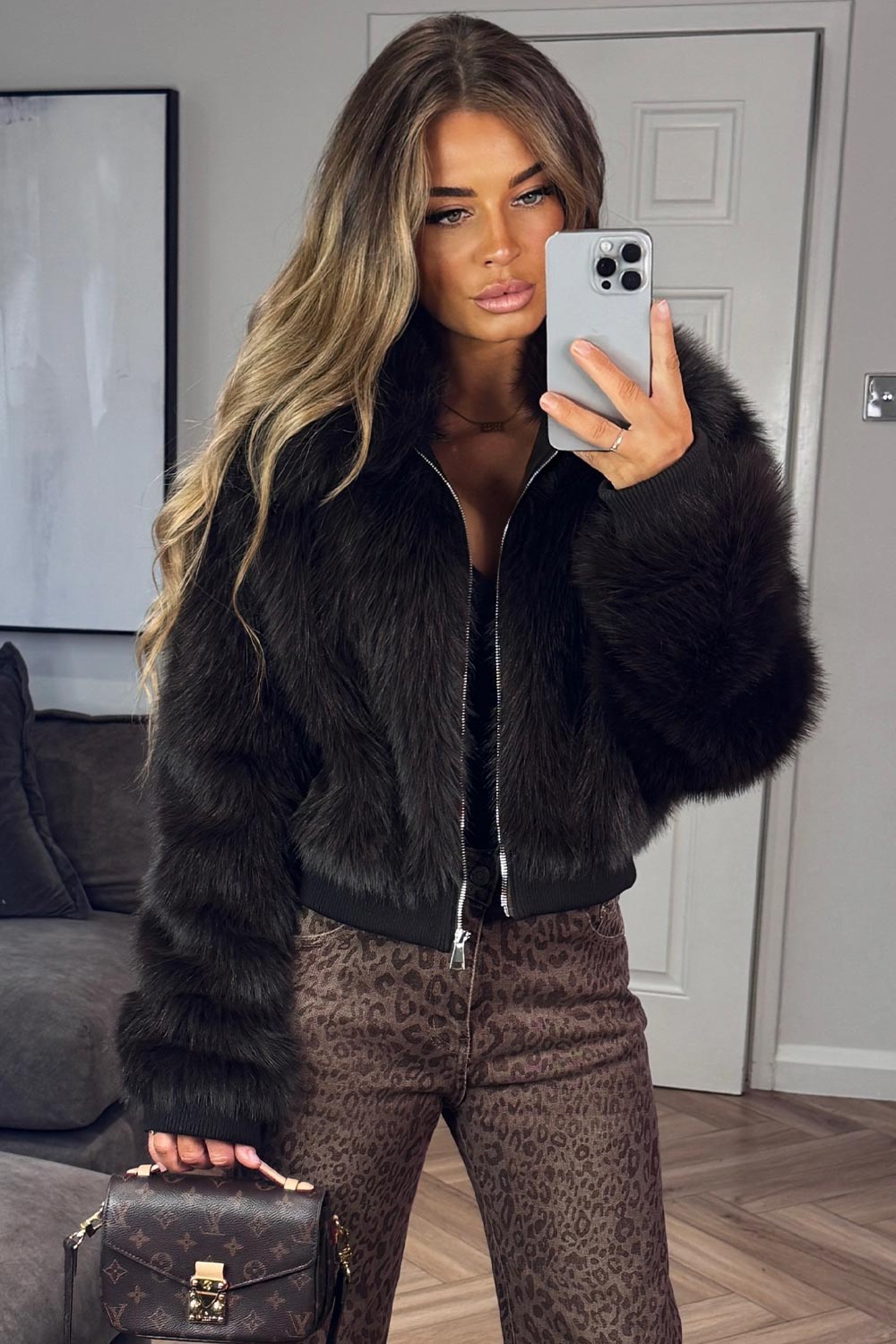 womens brown fur jacket for winter styledup uk