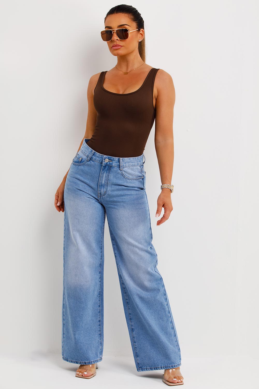 ribbed bodysuit top skims