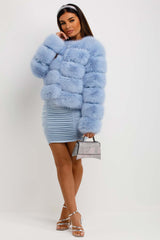baby blue fur jacket