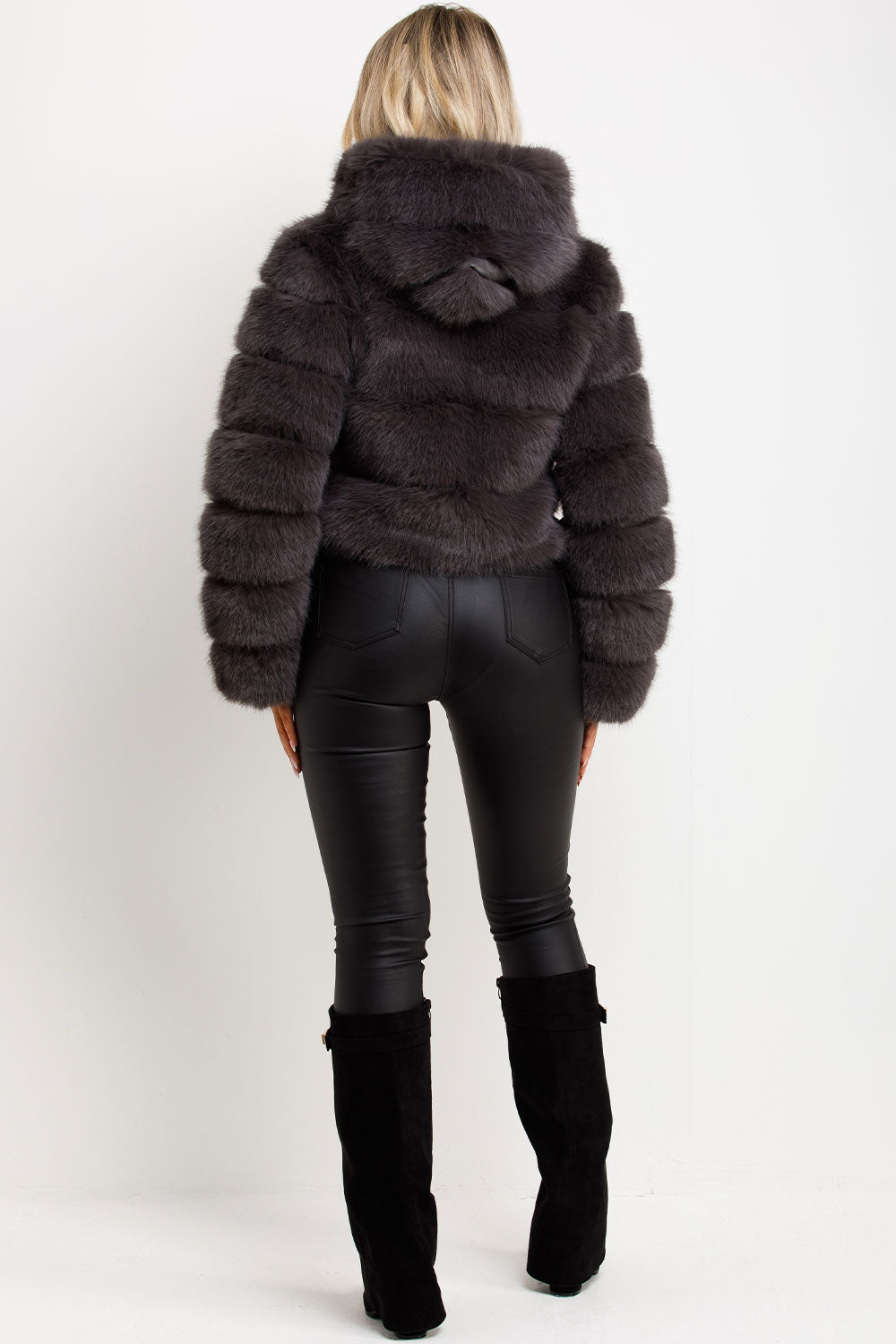 faux fur coat with hood womens uk