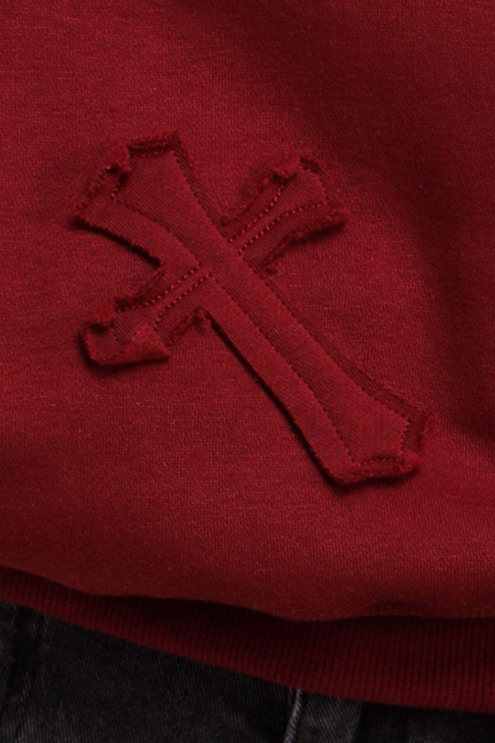 cross applique hoodie womens