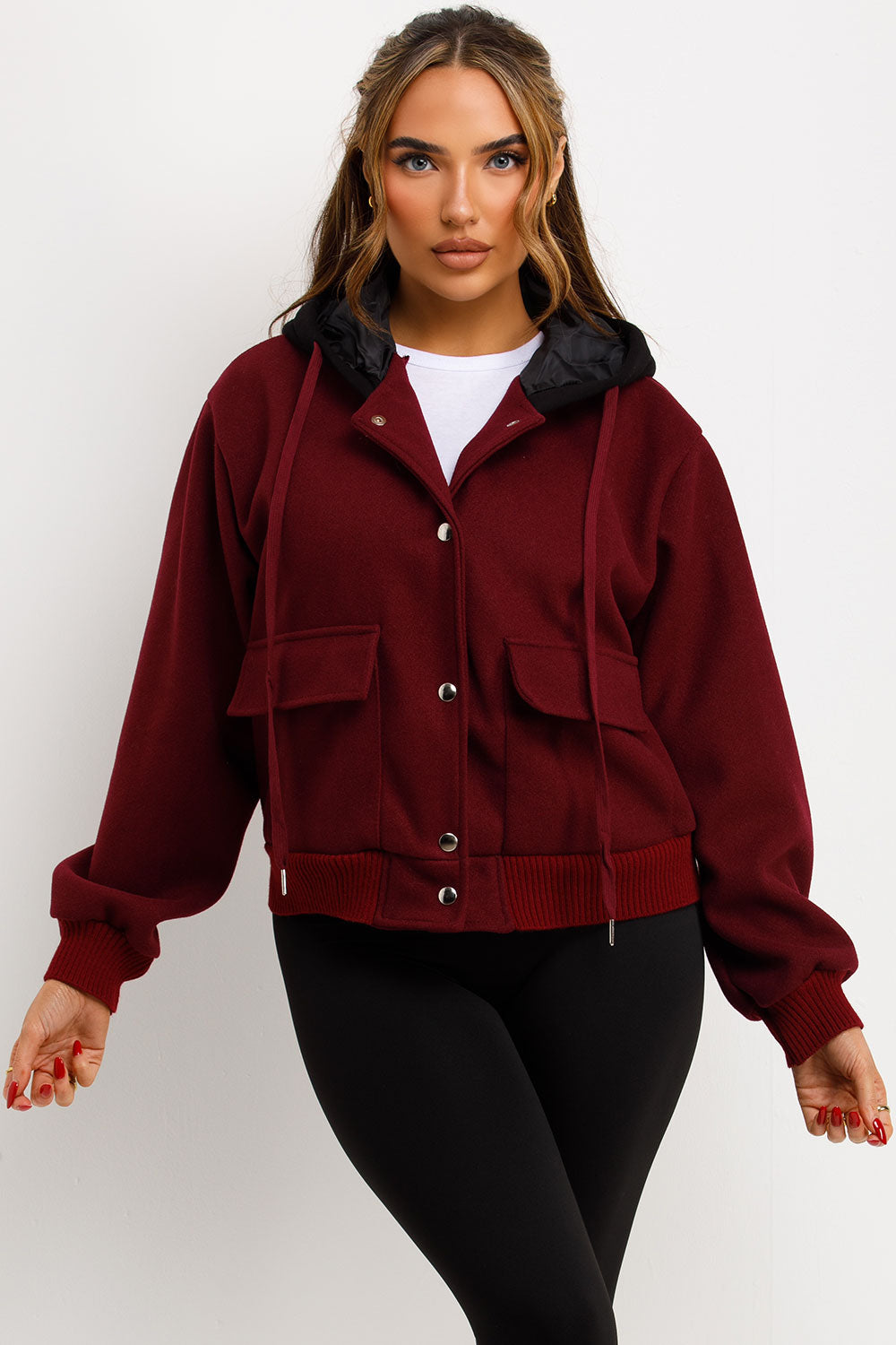 bomber baseball jacket with hood styledup