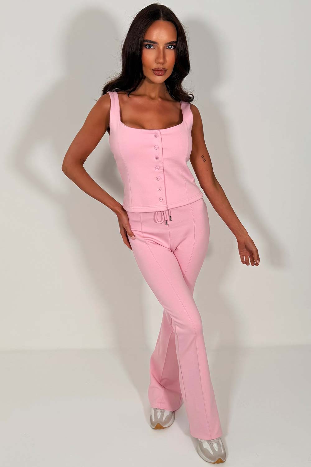 button up top and trousers two piece casual outfit for womens zara uk sale