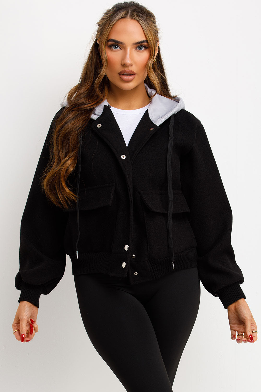 womens baseball jacket with hood styledup