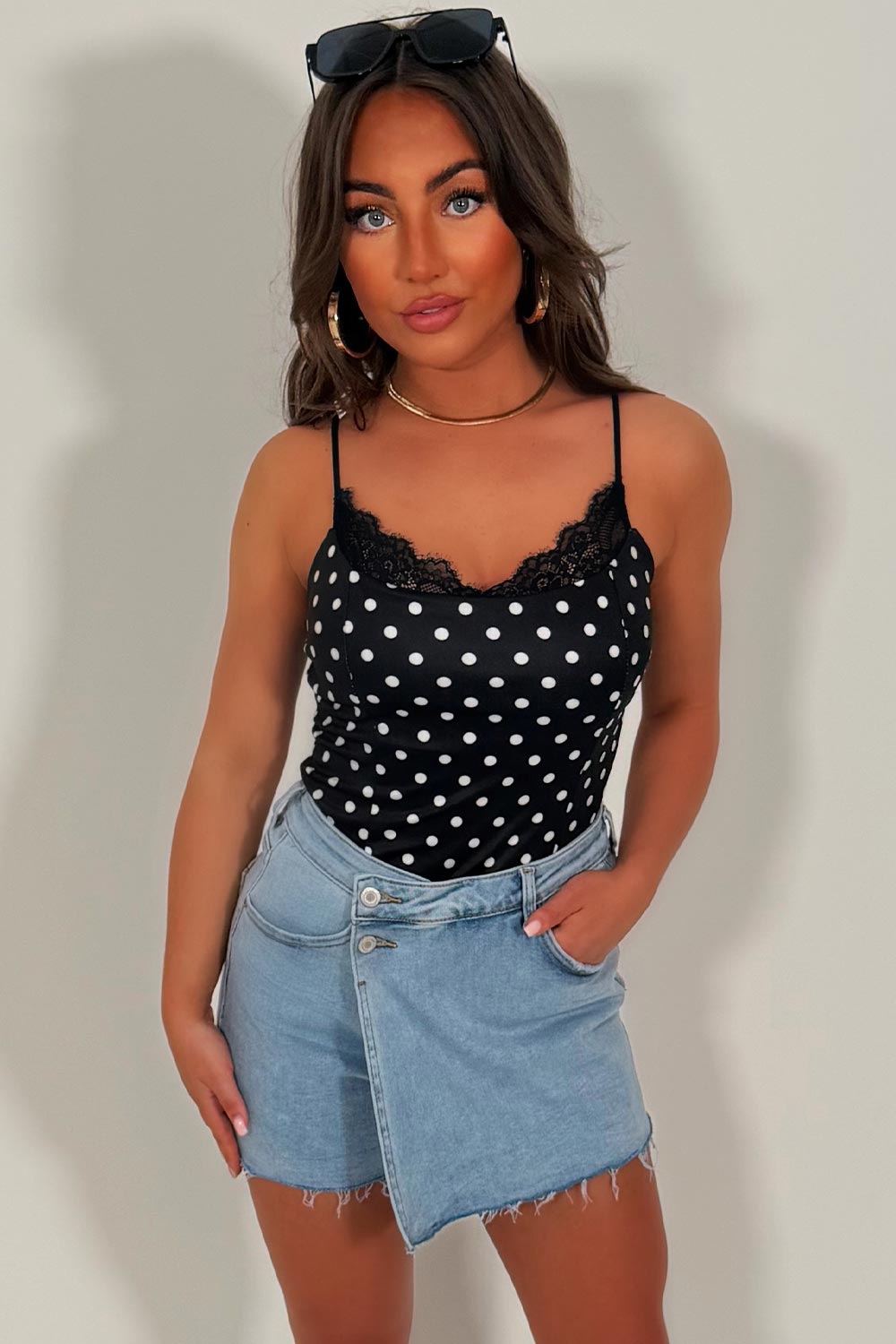 denim skort for womens summer holiday festival going out outfit styledup uk sale