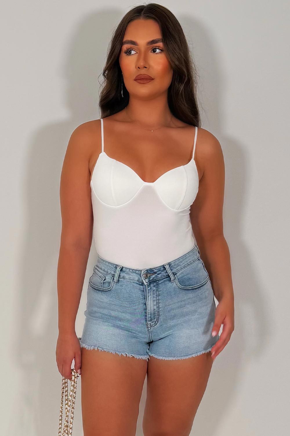 white cupped corset top styledup