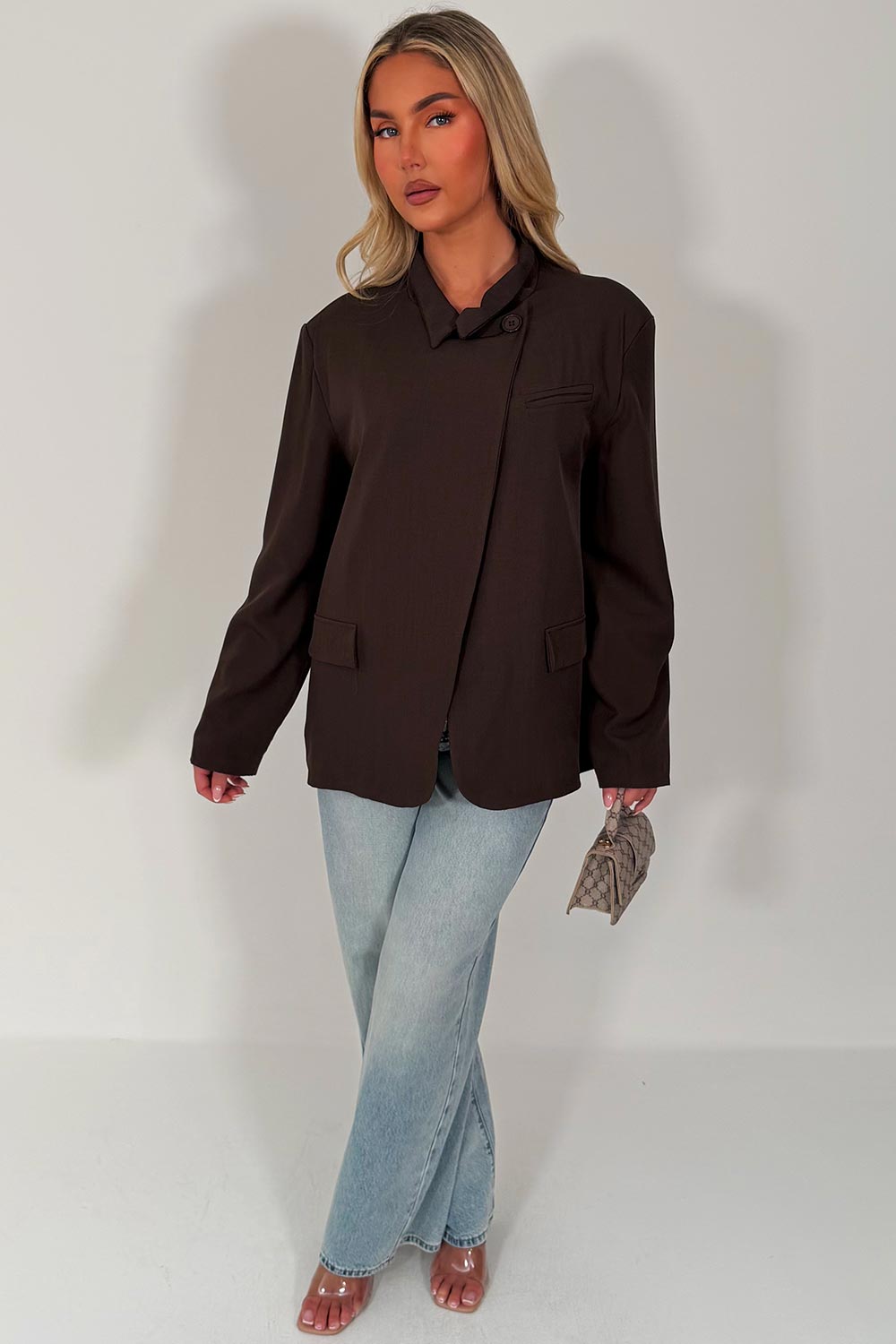 cross over tailored blazer jacket zara womens uk styledup sale