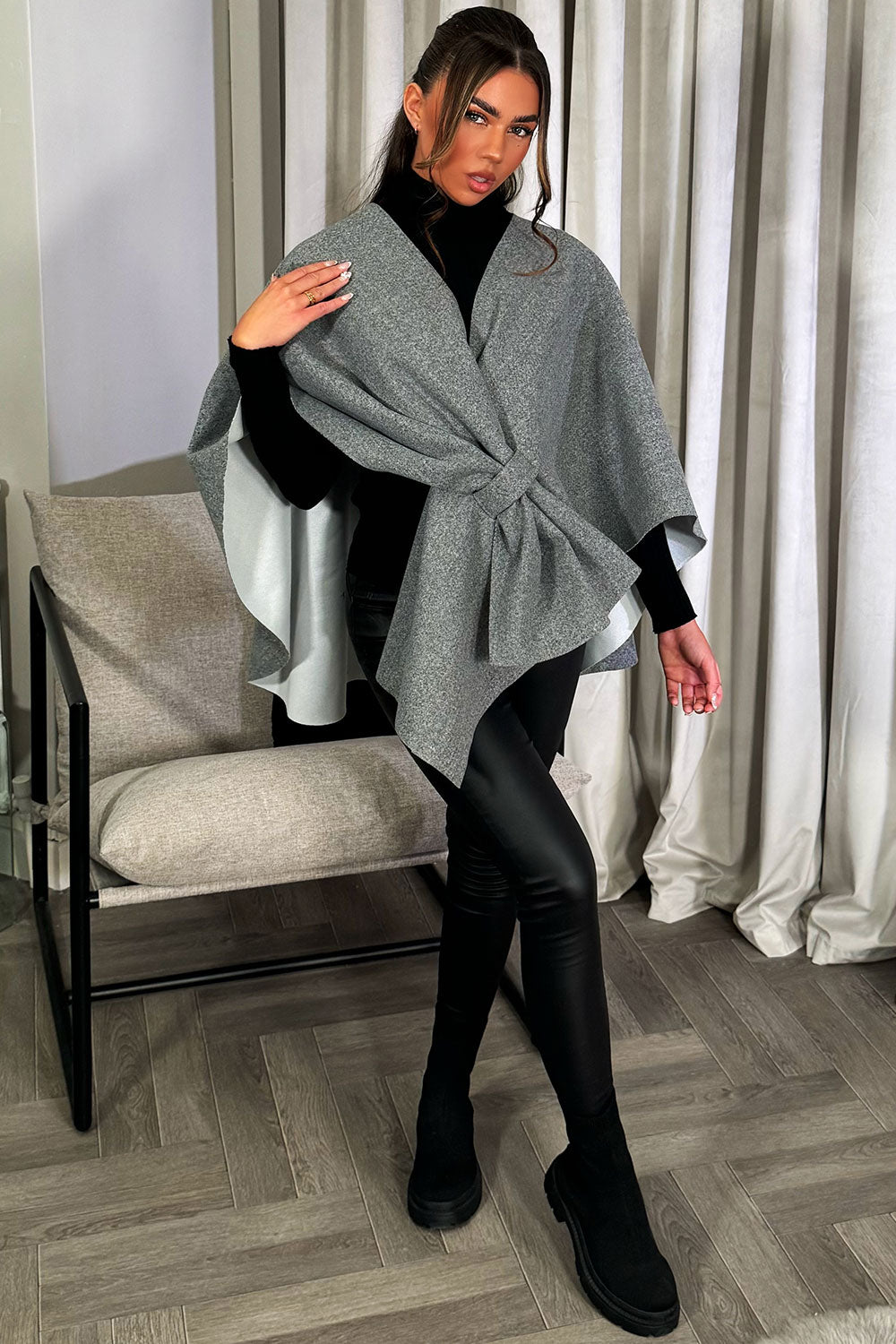 bow front cape shawl womens