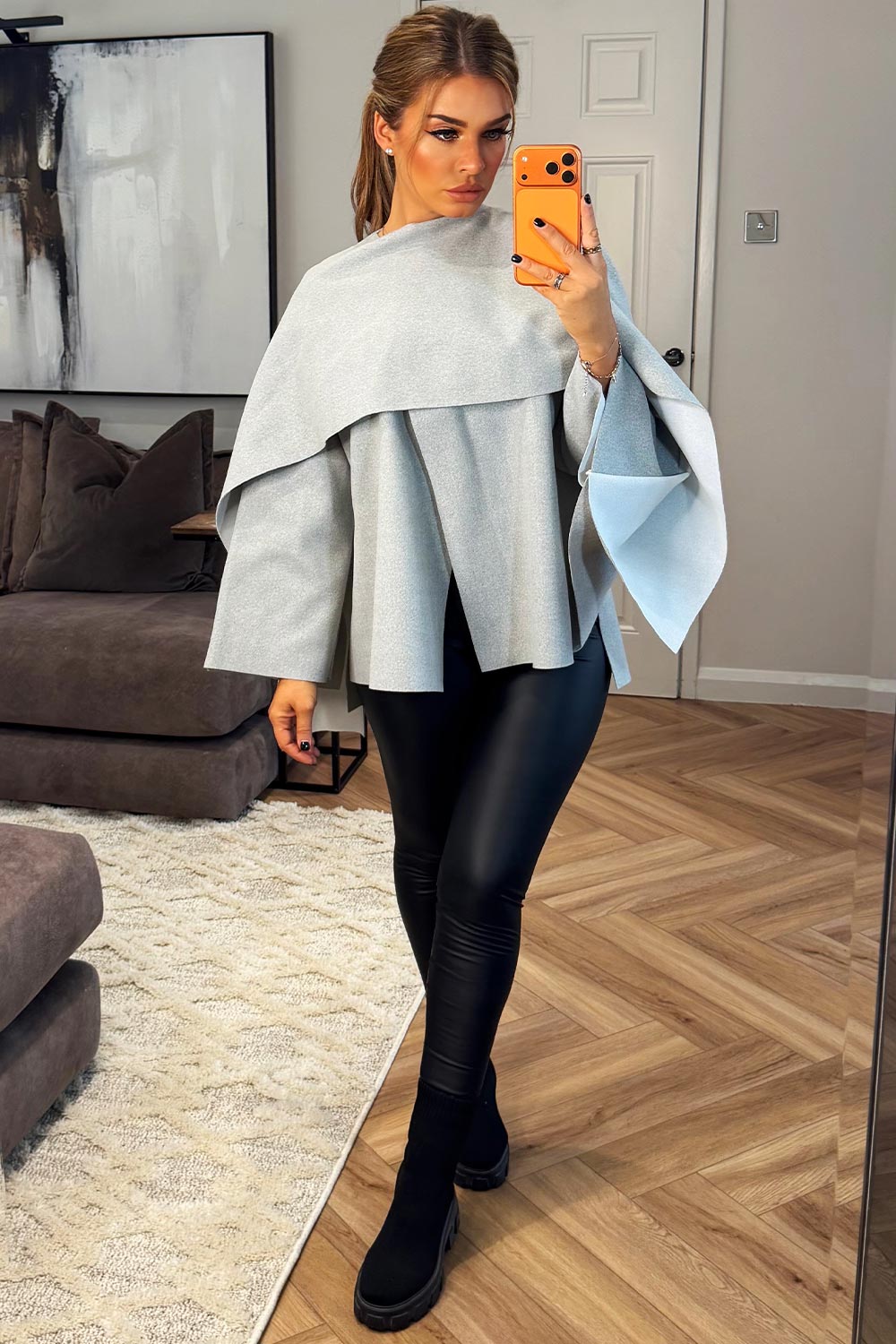 womens cape with scarf poncho