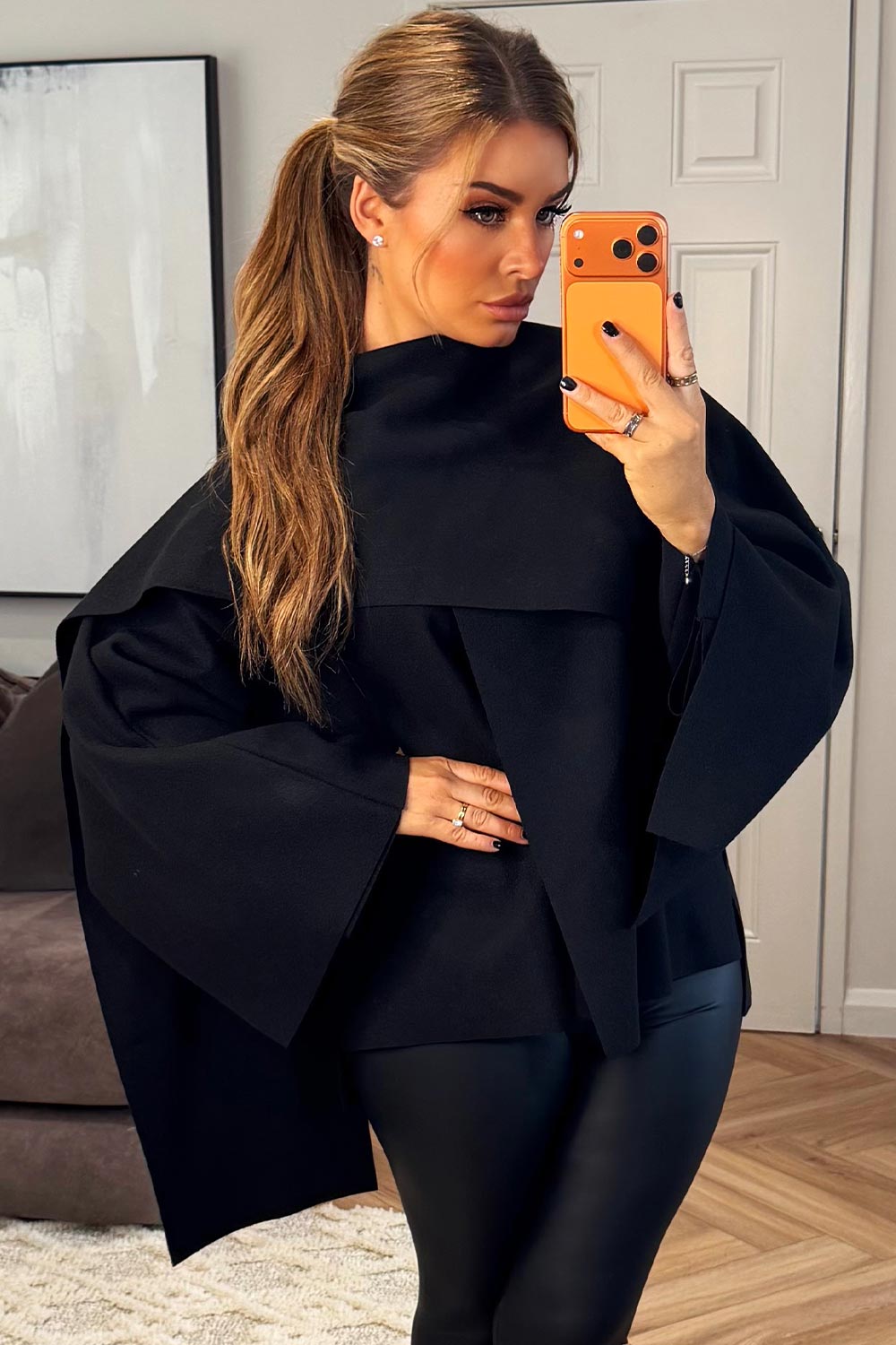 cape with scarf zara womens poncho coat