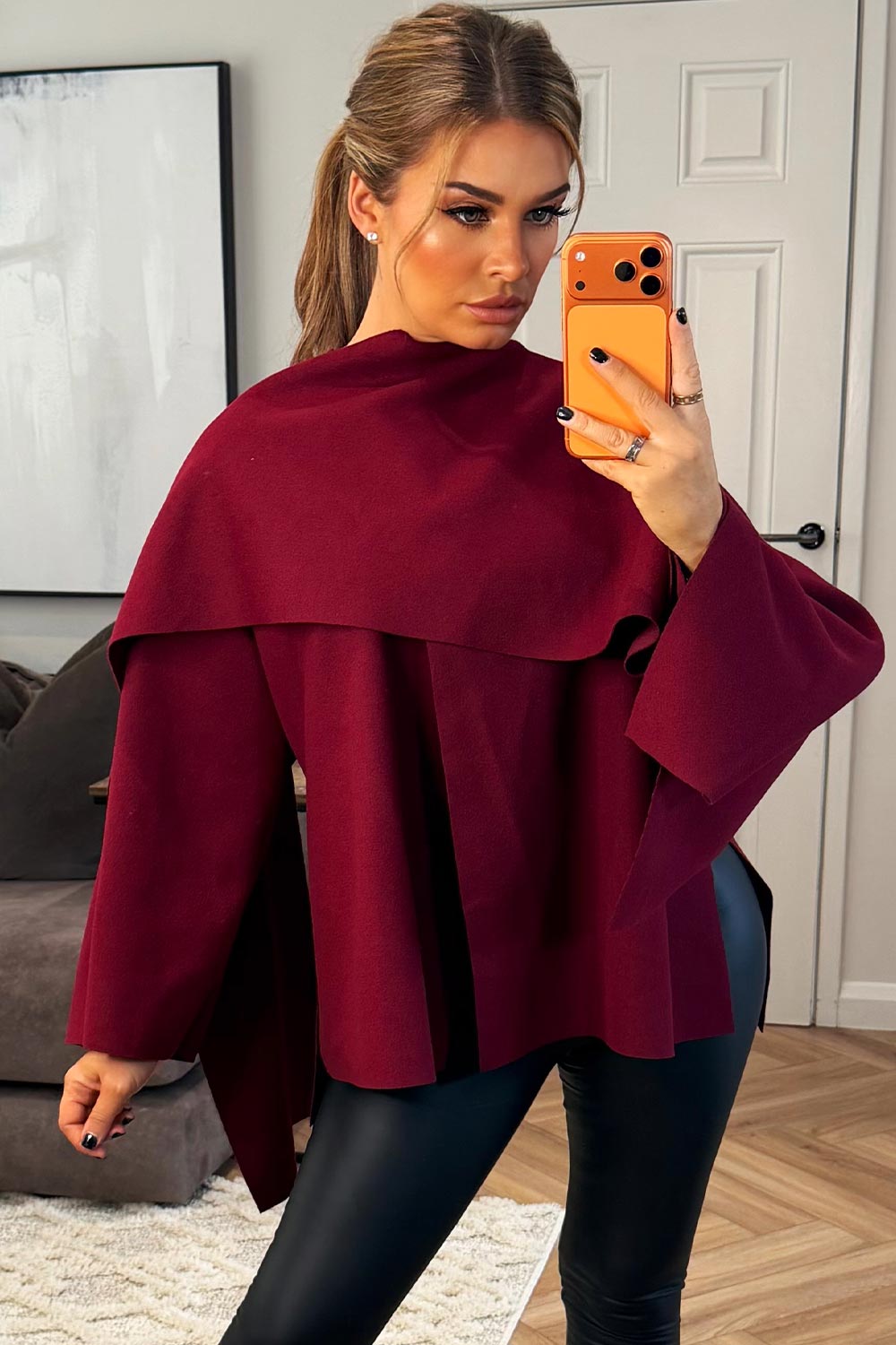 womens zara cape with scarf styledup christmas outfit zara uk