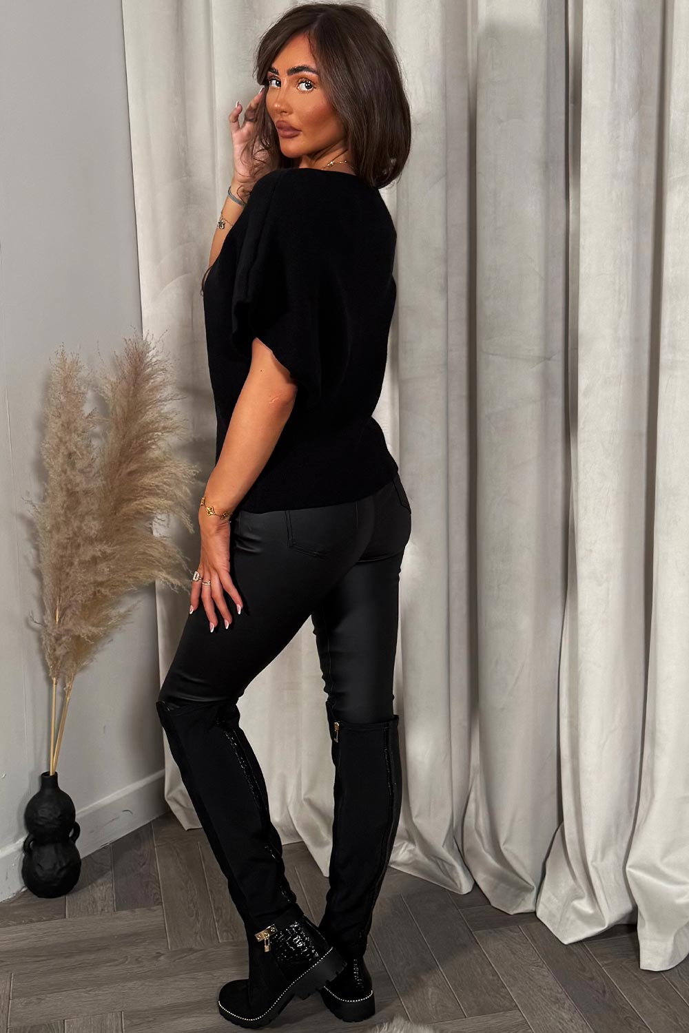 knitted cardigan cape with gold button christmas market outfit womens