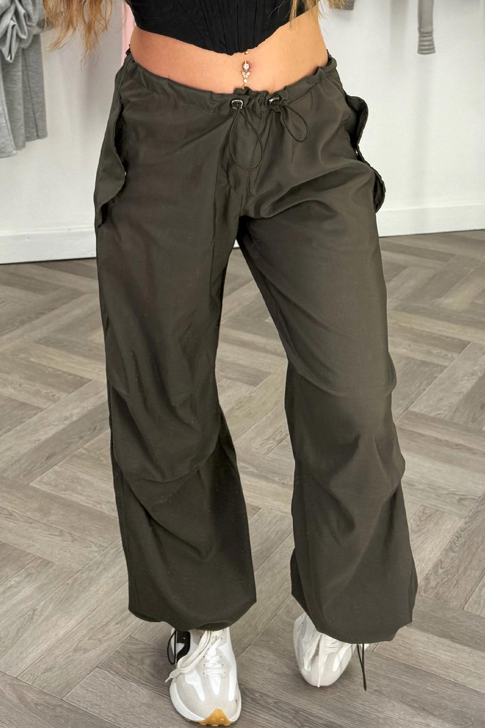 khaki cargo trousers womens