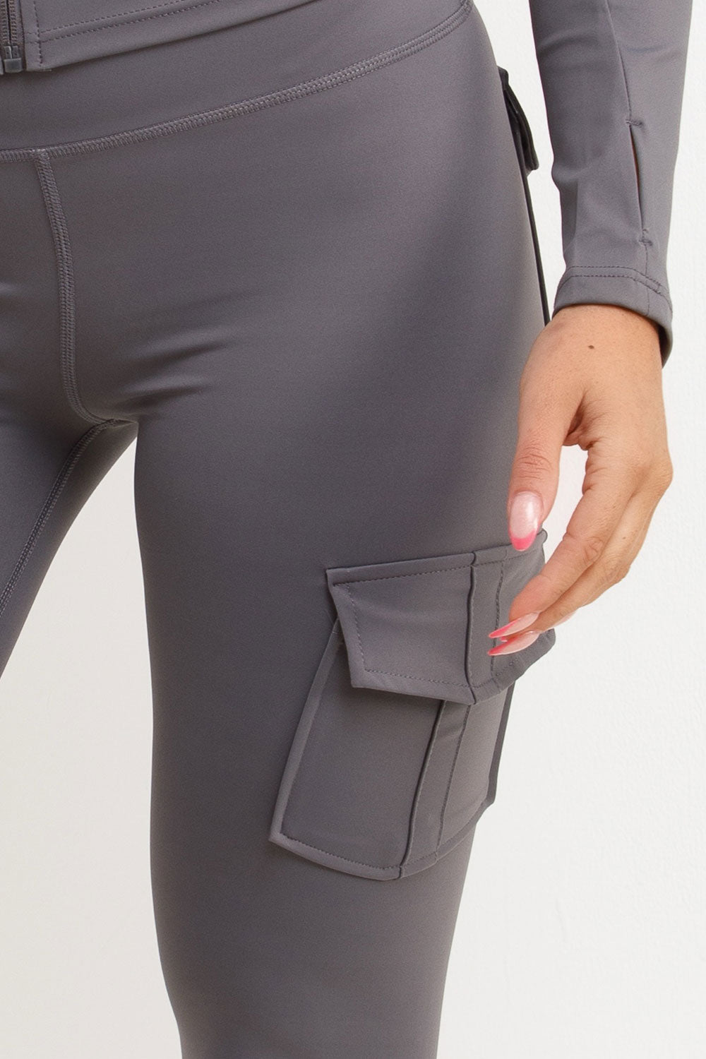 ruched scrunch bum leggings and sports zip up jacket two piece co ord set