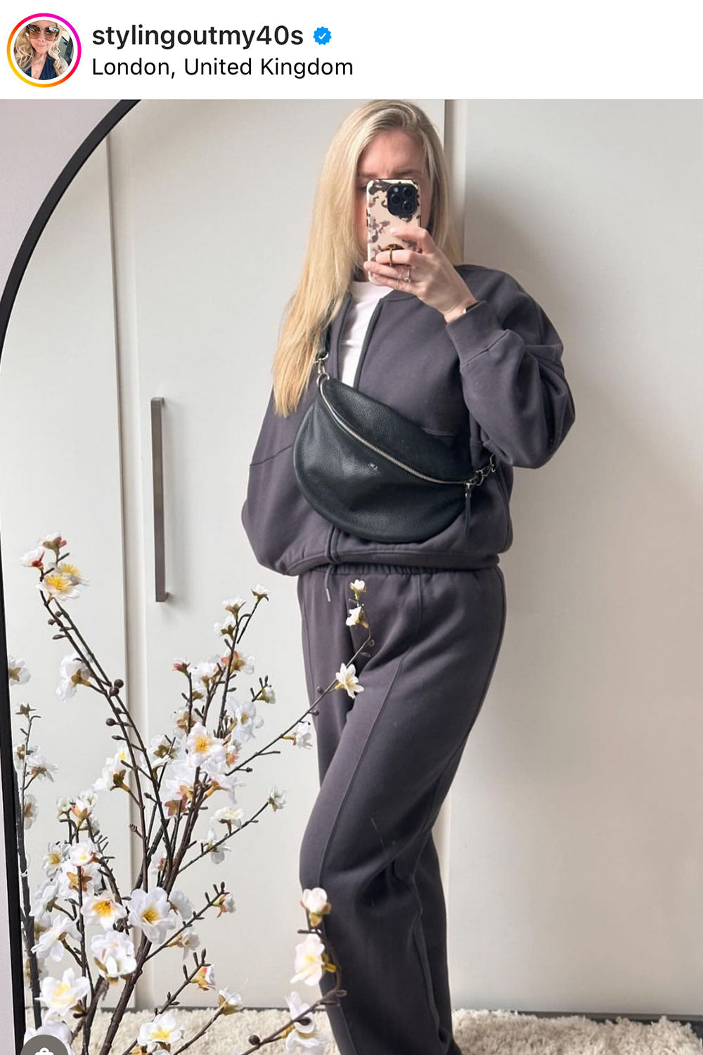 bomber sweatshirt and straight leg joggers tracksuit set