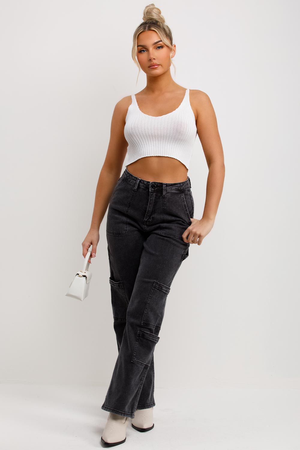 cargo jeans with pockets womens