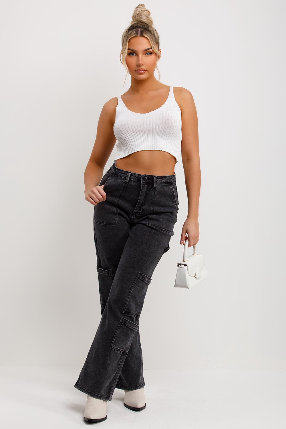womens cargo jeans with pockets