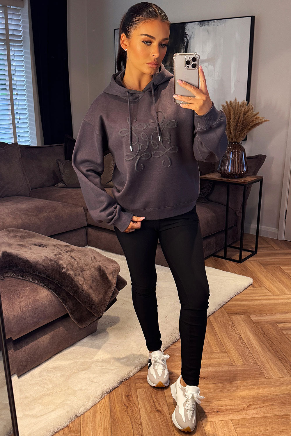 loewe swirl embossed hoodie sweatshirt