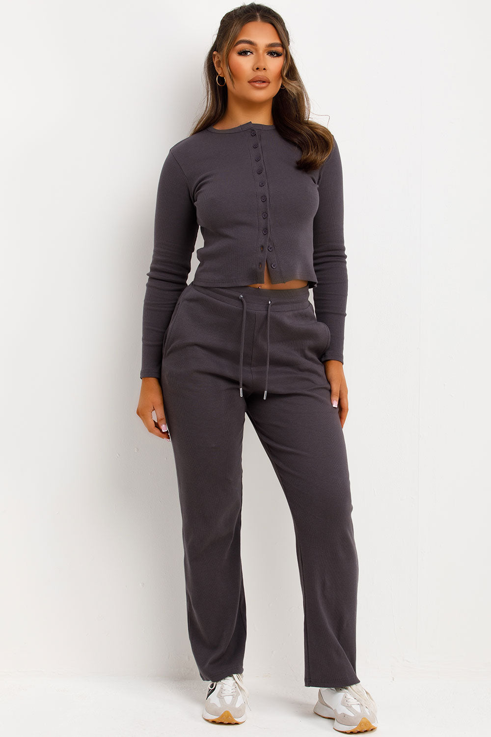 molly mae button up top and trousers co ord set