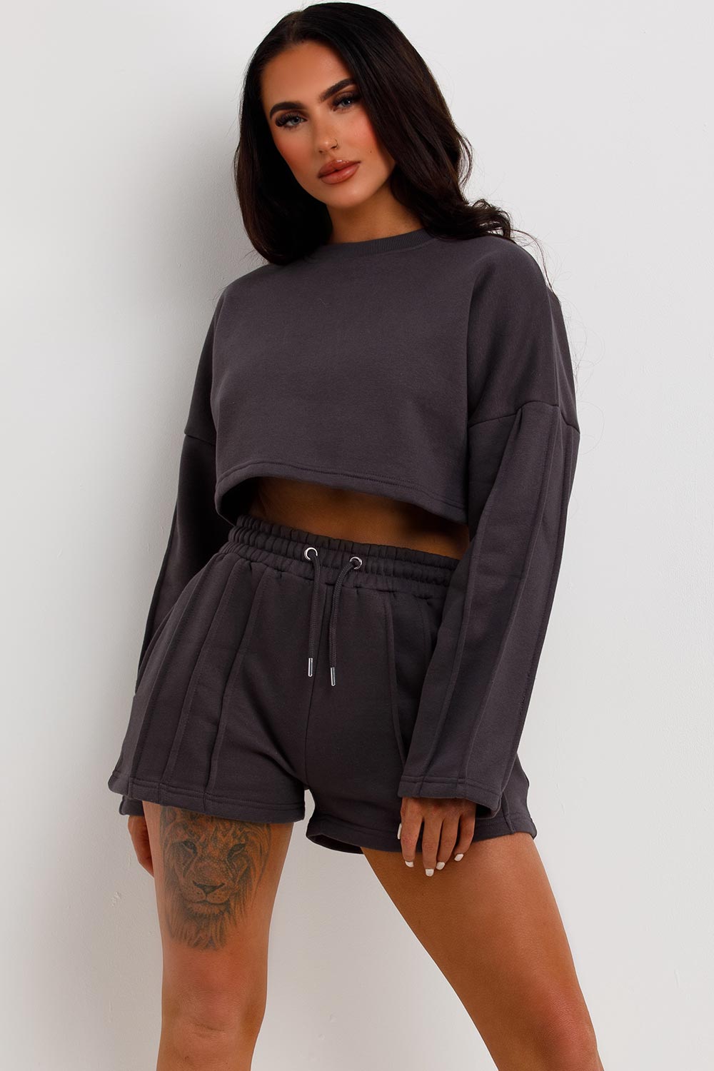 crop tracksuit womens summer lounge set uk