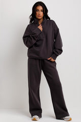 womens tracksuit with half zip airport outfit