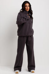 womens zara half zip jumper and joggers tracksuit loungewear set airport outfit
