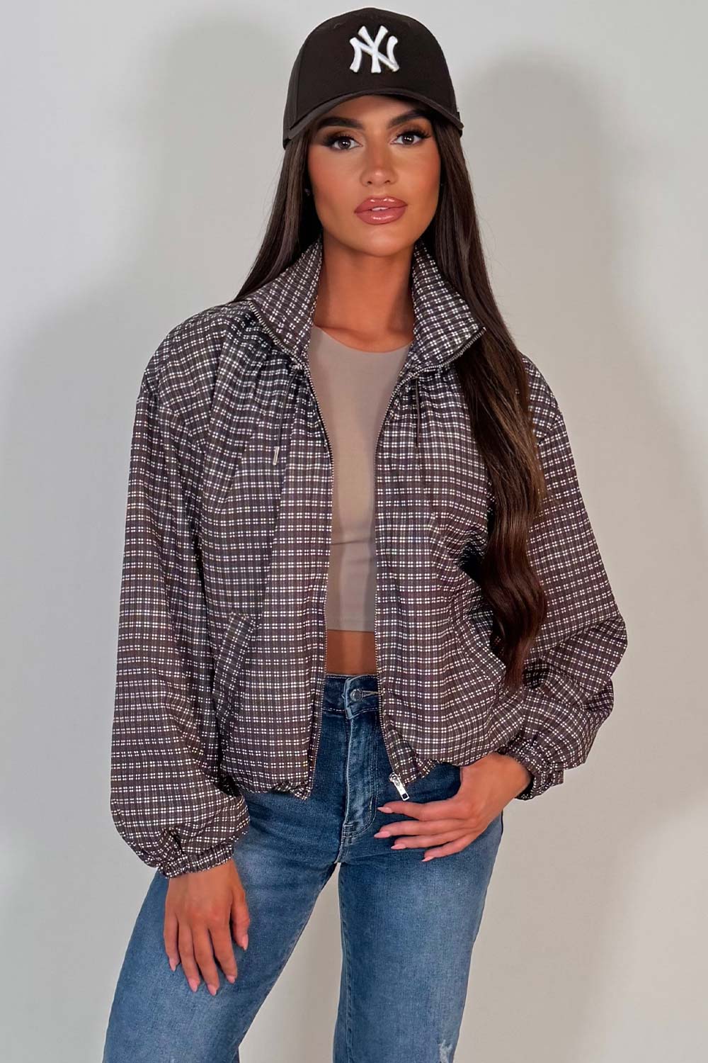 long sleeve womens check jacket zara uk styledup