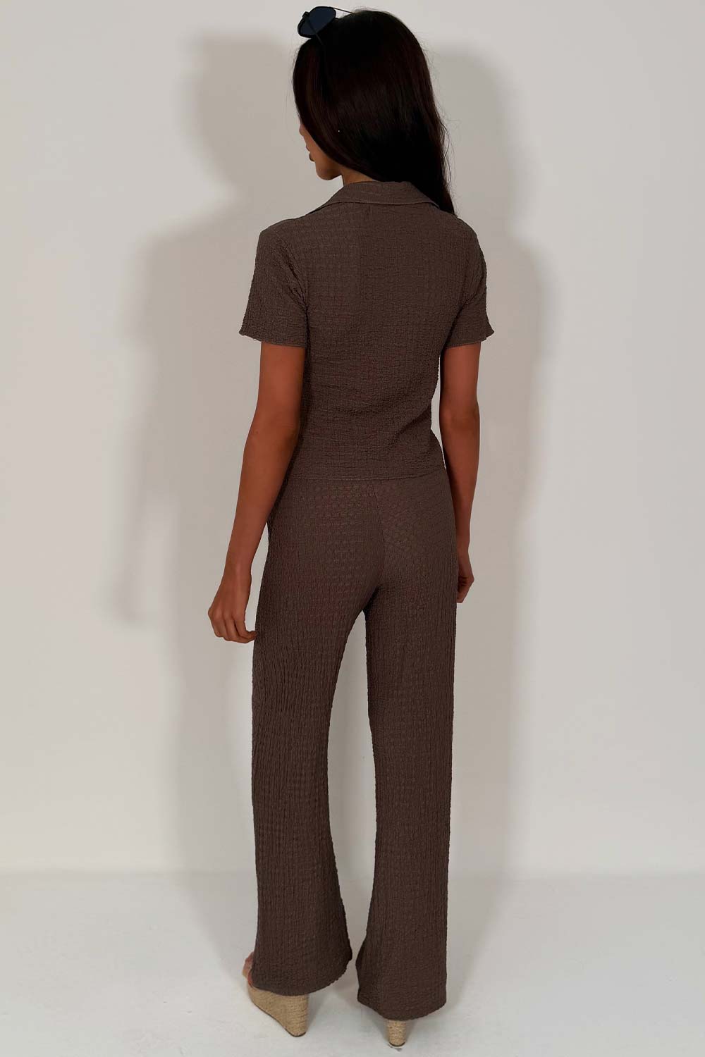 zara womens top and straight leg trousers co ord set summer holiday outfit