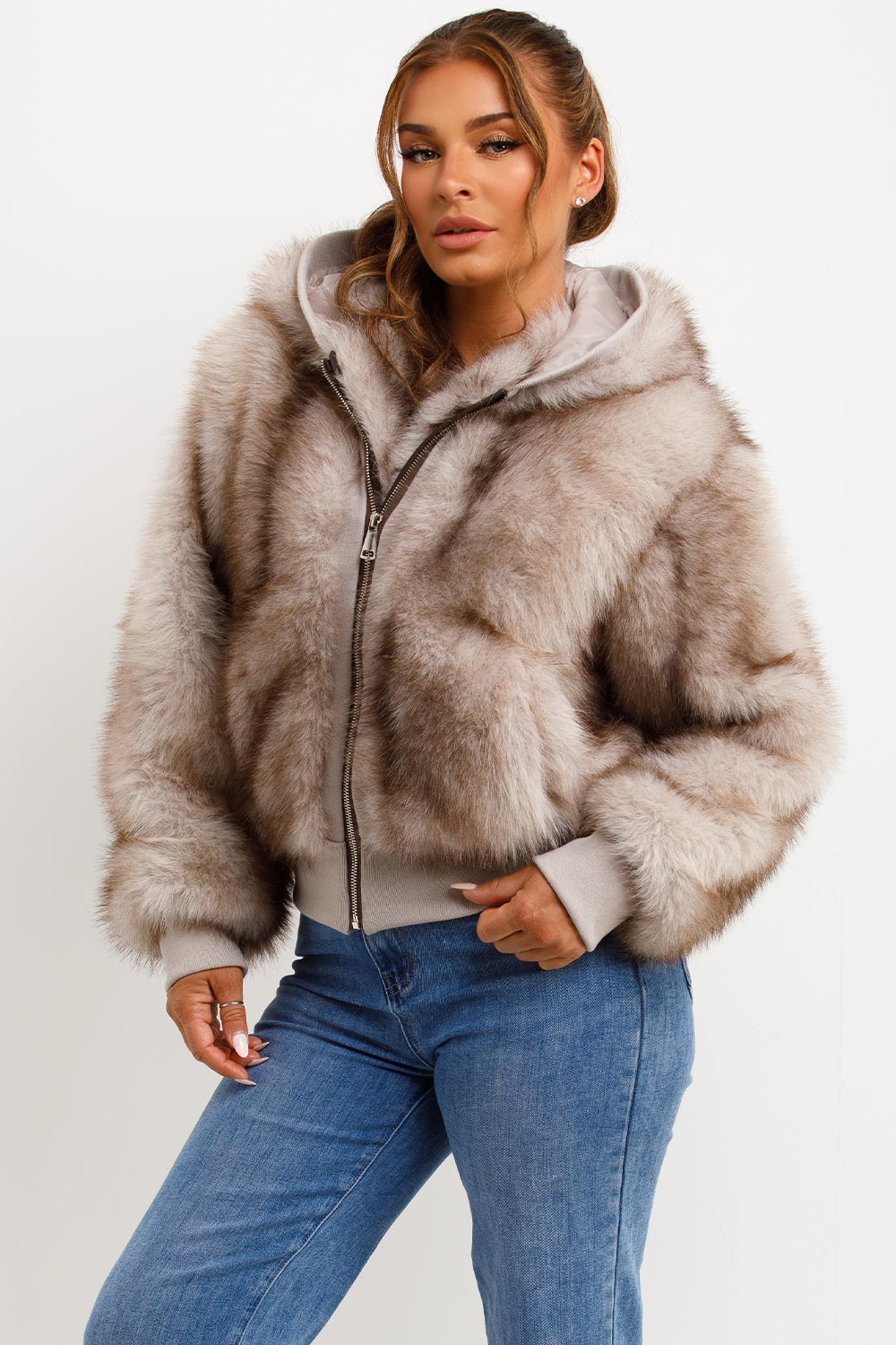 faux fur coat with hood womens styledup