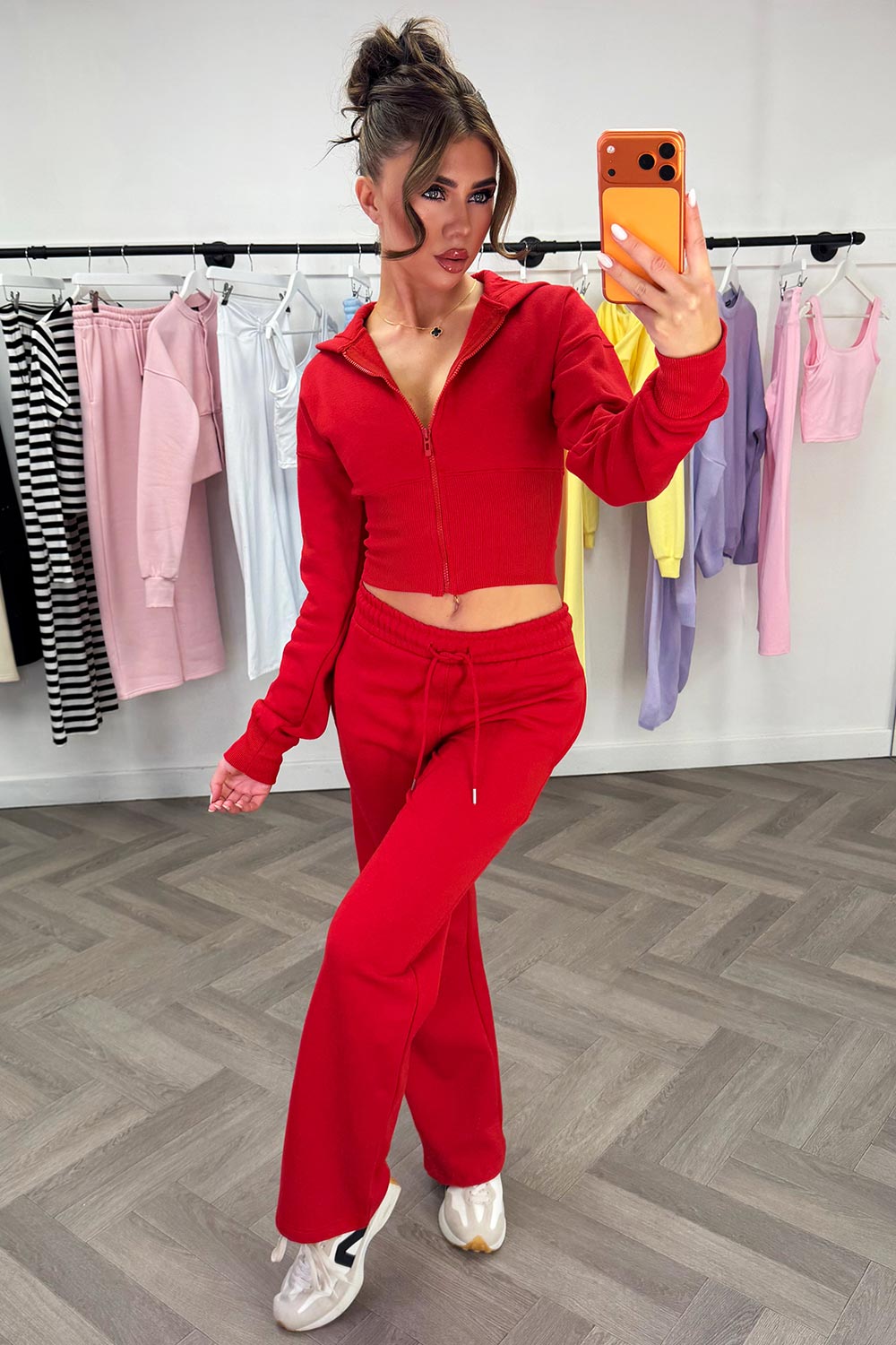 womens tracksuit co ord lounge set with side stripe styledup