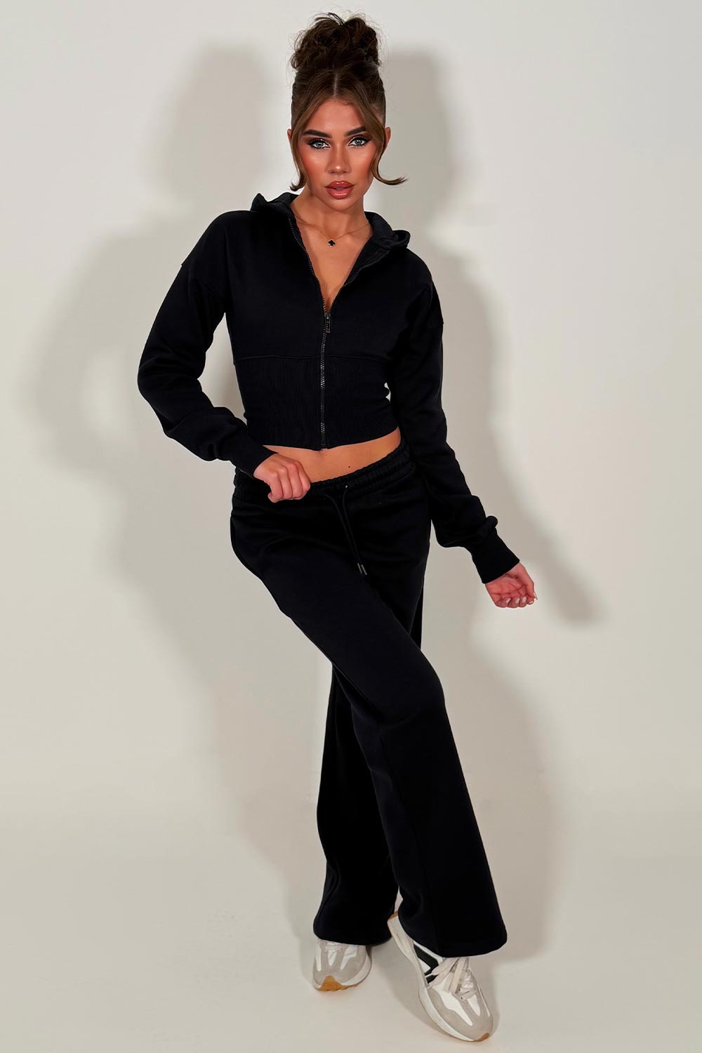 corset cinched waist hoodie and joggers tracksuit co rod set for womens styledup