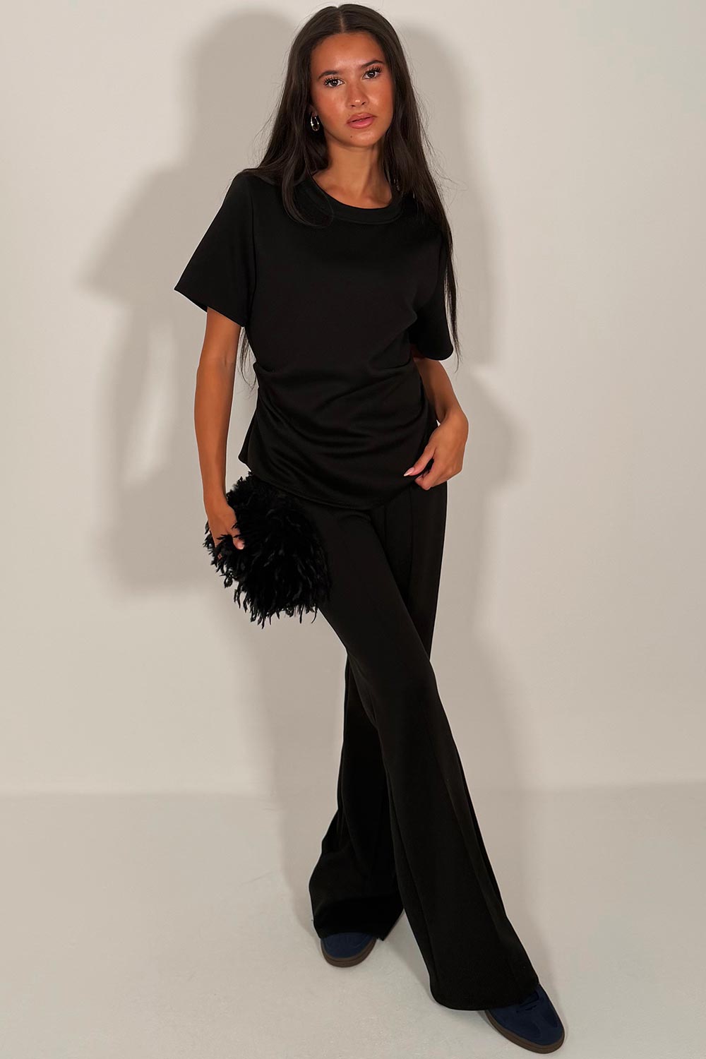 cinched waist fitted top and trousers two piece co ord womens everyday travel outfit styledup uk