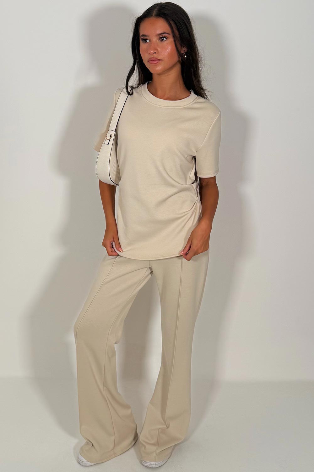 gathered waist top and trousers co ord set styledup uk