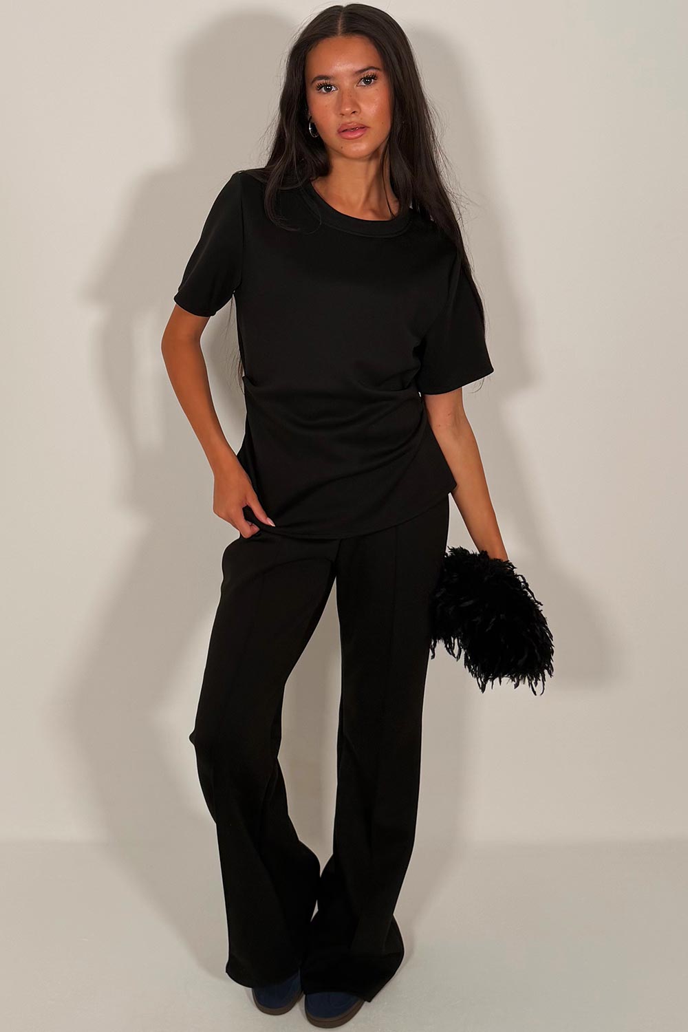 molly mae fitted top and wide leg trousers two piece co ord summer holiday travel outfit styledup uk
