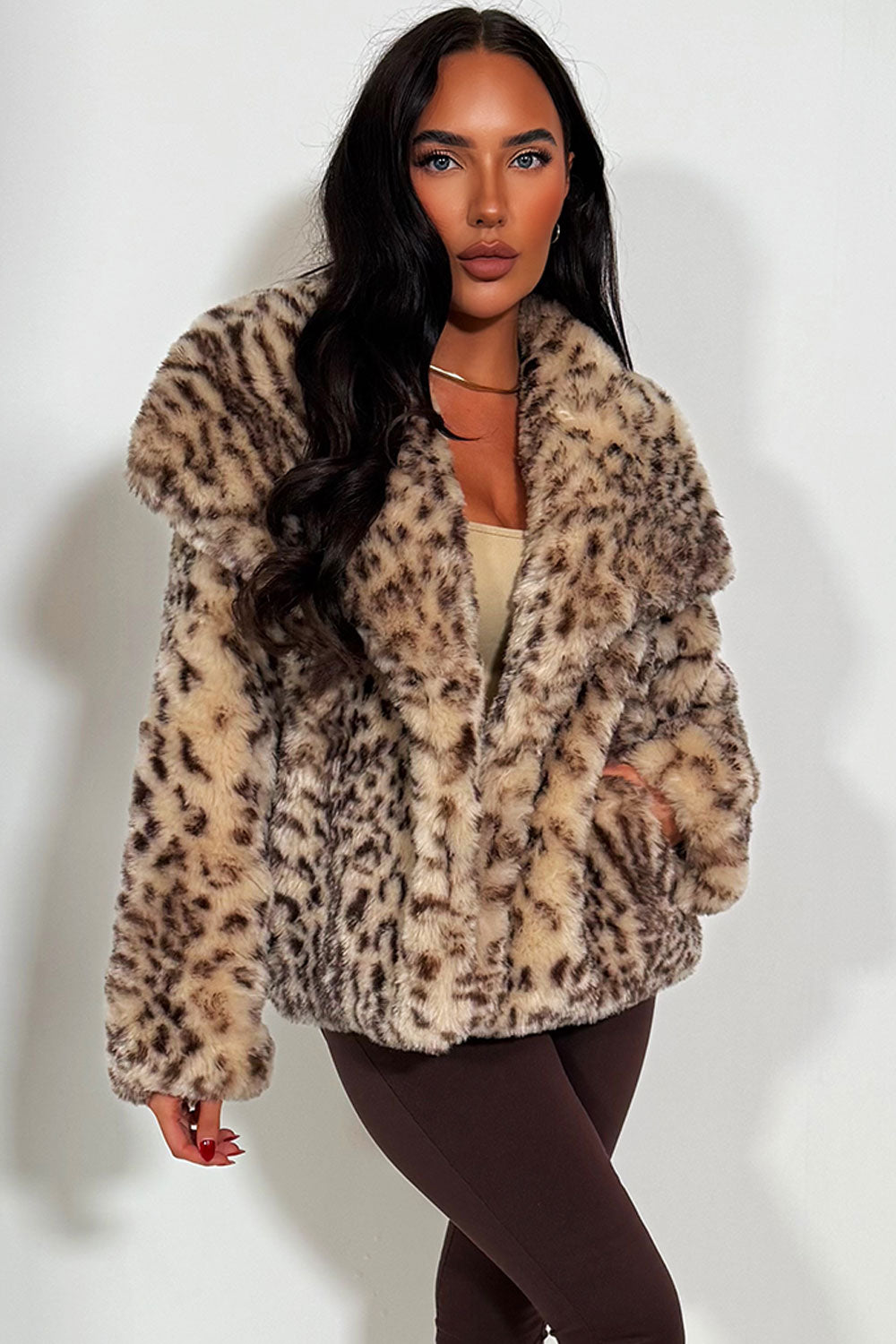 styledup fur jacket animal print for womens