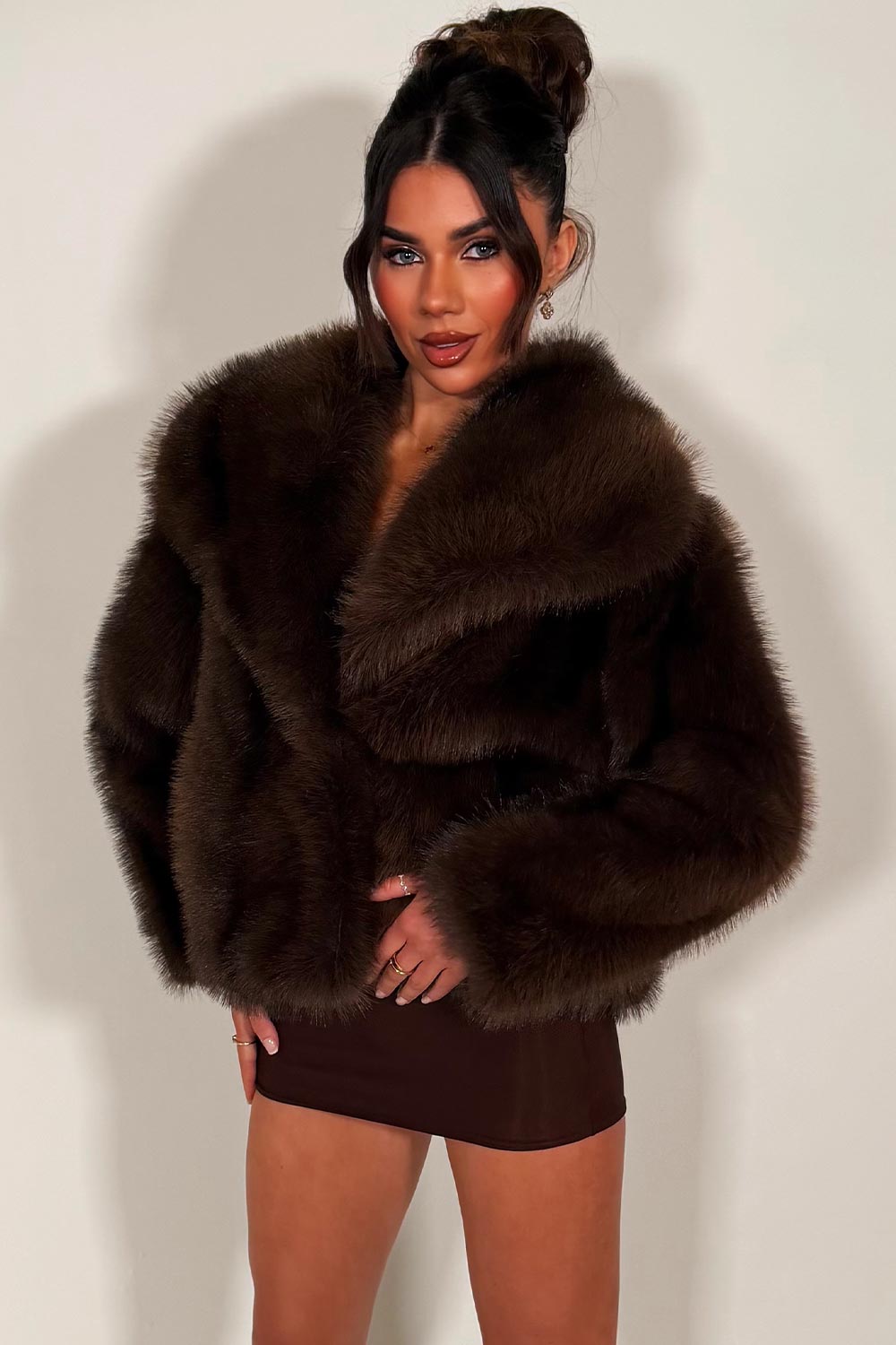 womens faux fur jacket zara uk