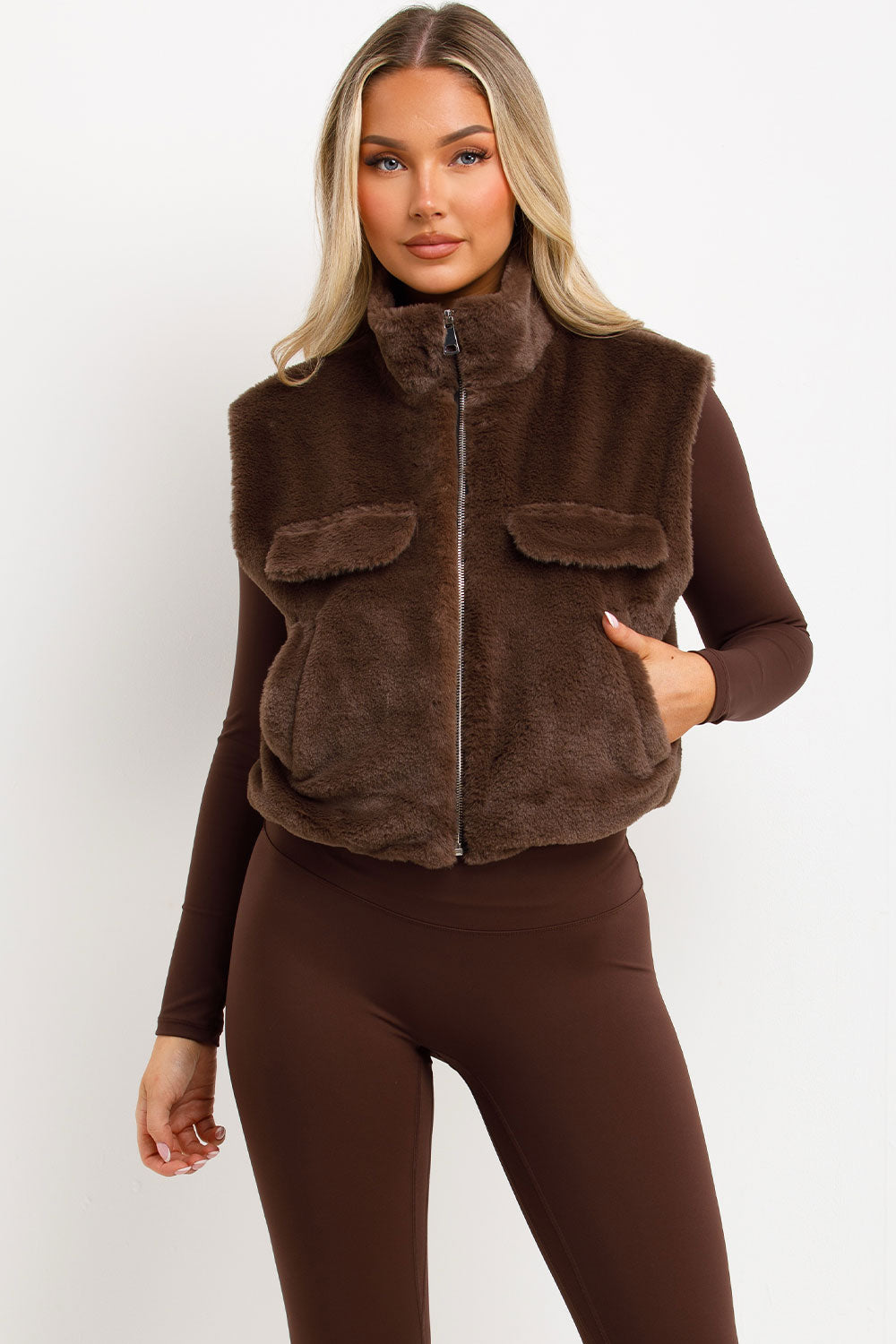 teddy gilet womens styledup
