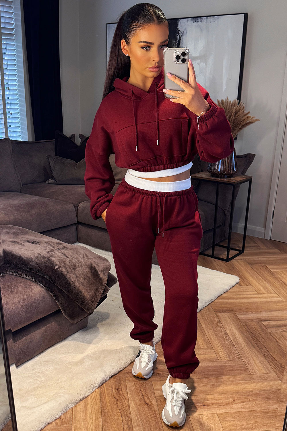 womens crop tracksuit set