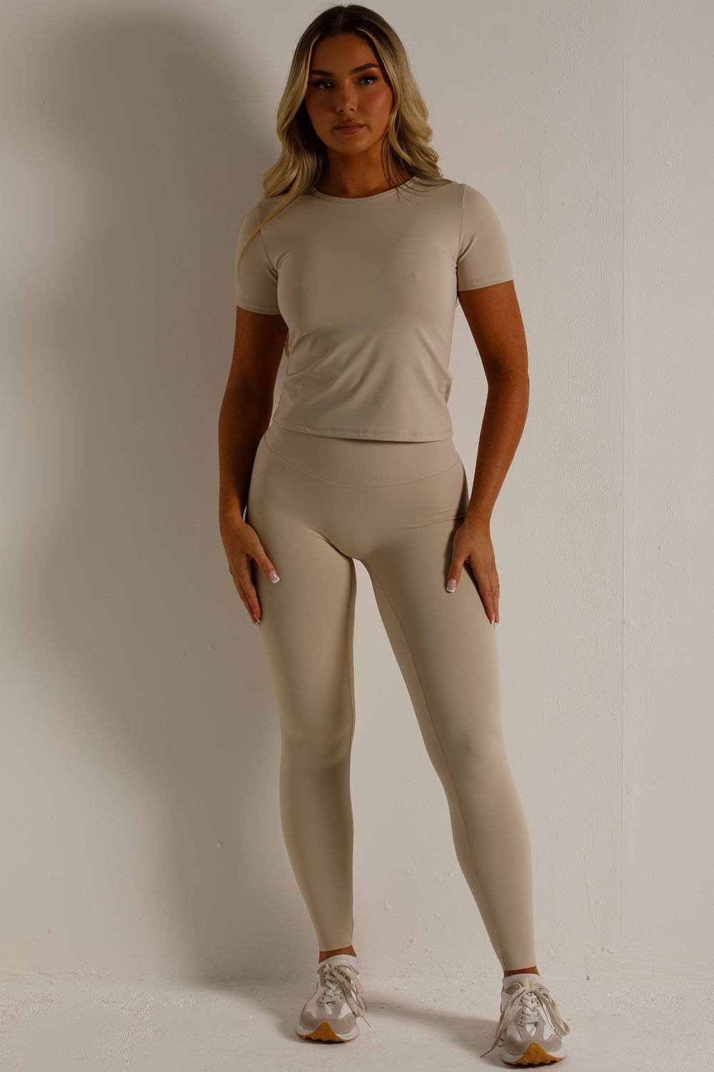 womens sports top and seamless leggings two piece co ord set skims uk