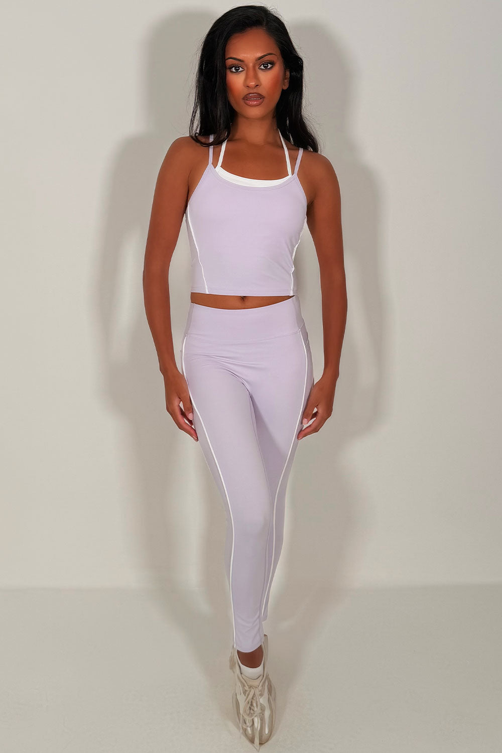 alo yoga airbrush high waist legging & double up bra top two piece matching set uk sale styledup fashion uk sale