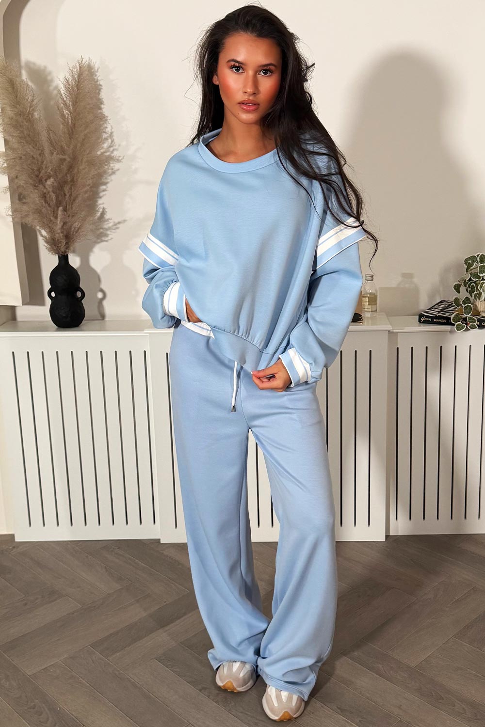 oversized sweatshirt and wide leg jogger tracksuit co ord for womens casual daily outfit comfortable soft fabric styledup