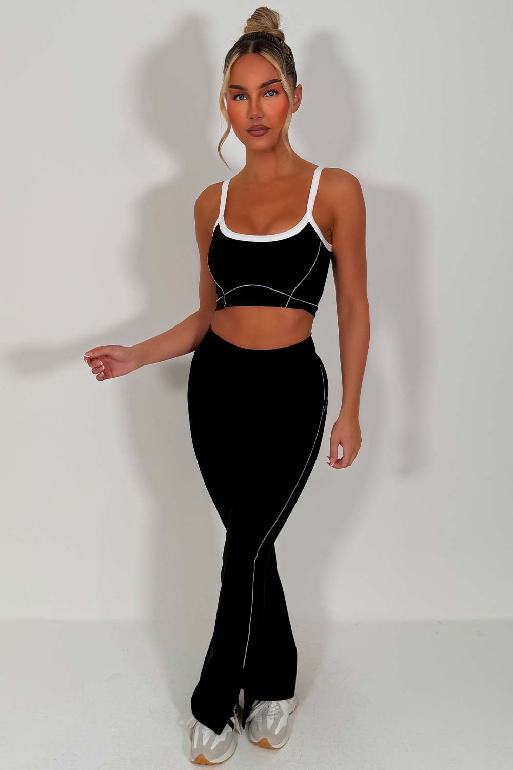 womens flare yoga top and leggings two piece co ord styledup