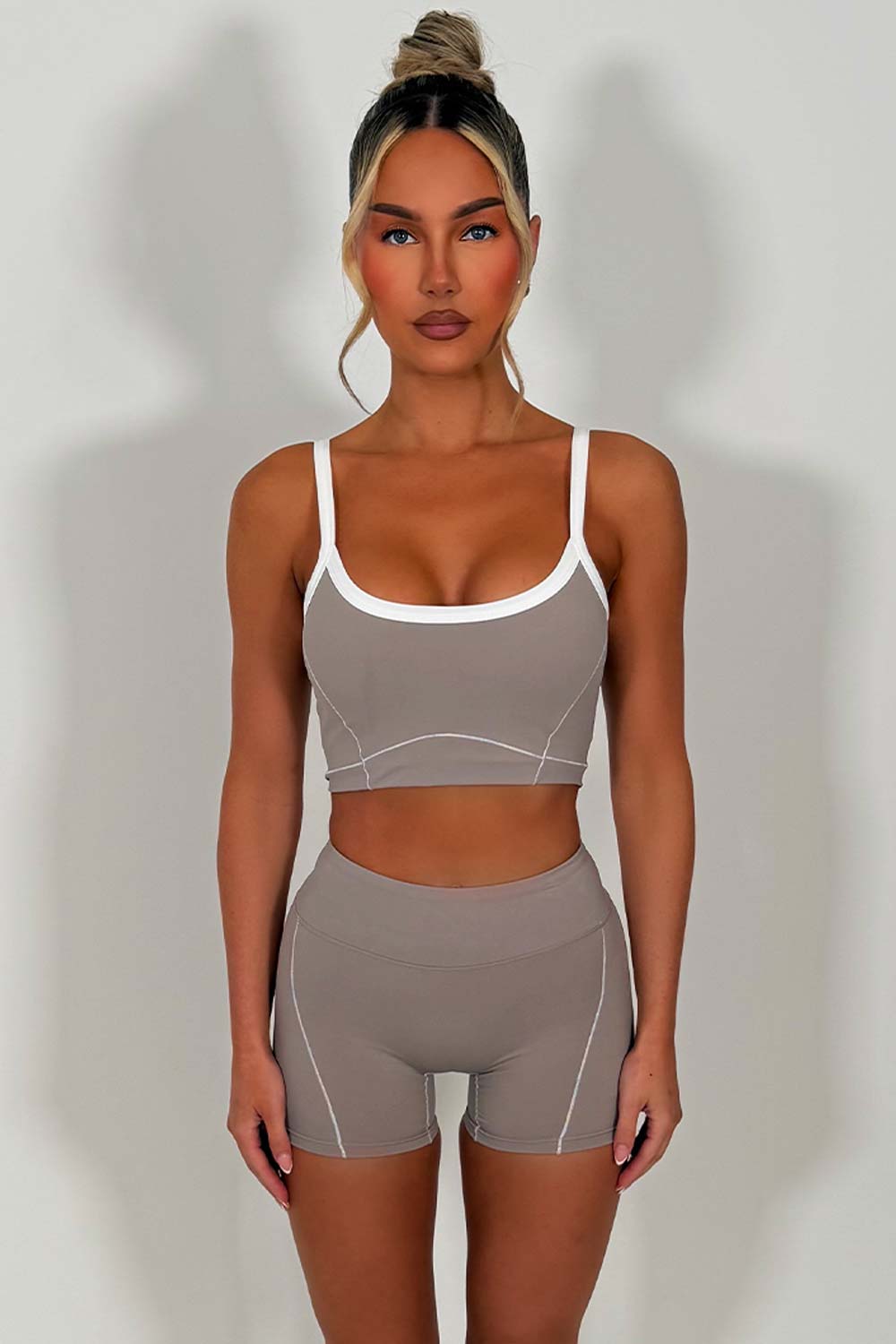 womens yoga top and shorts two piece co ord styledup