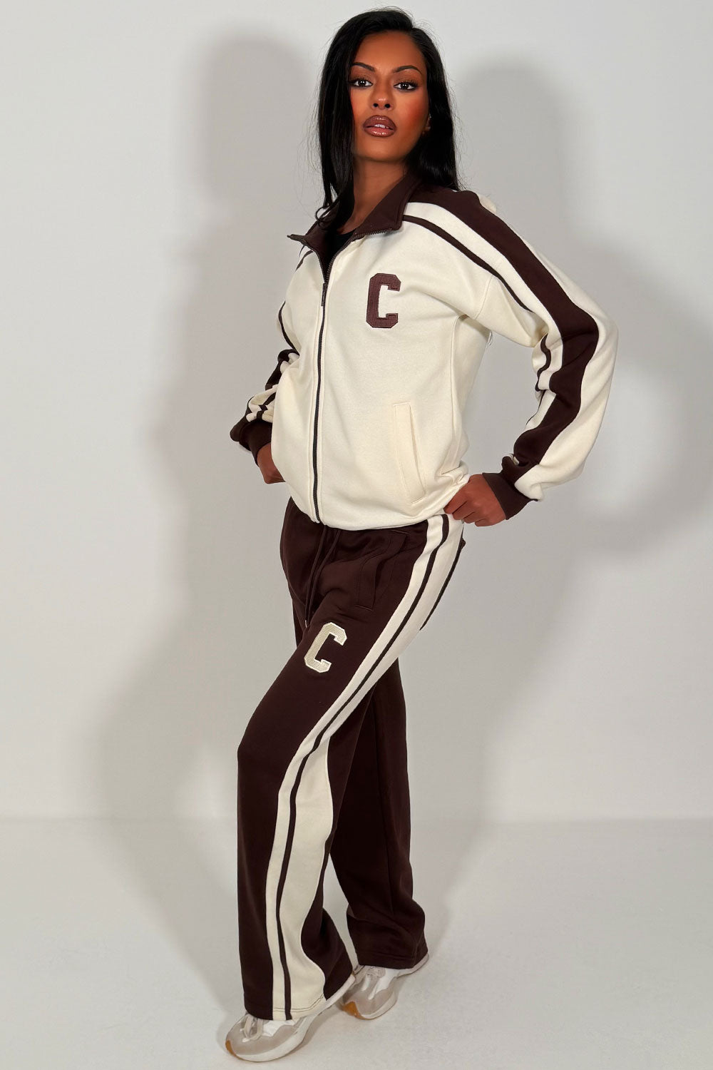 womens loungewear with c emblem styledup airport outfit zara uk
