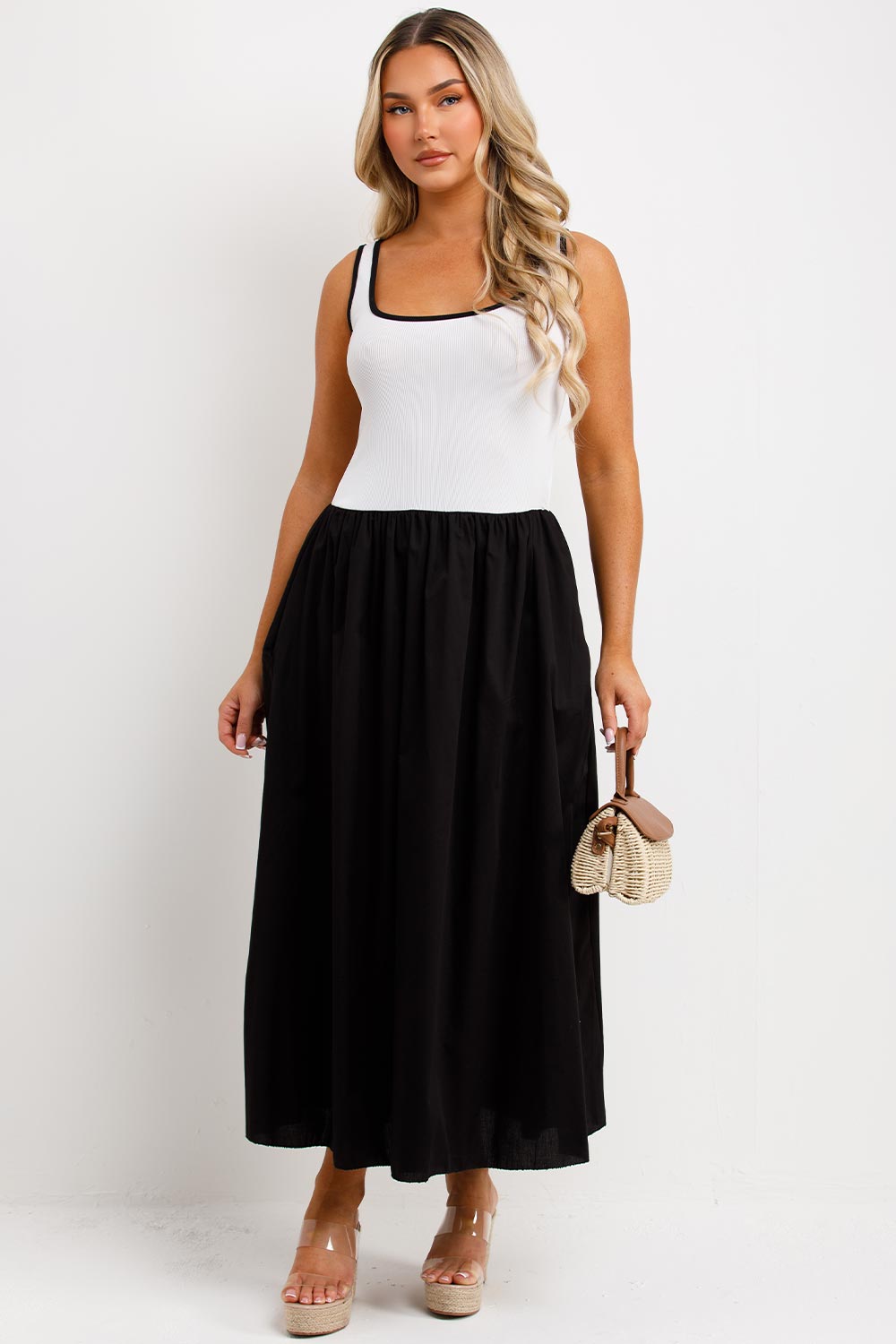 sleeveless racer maxi dress