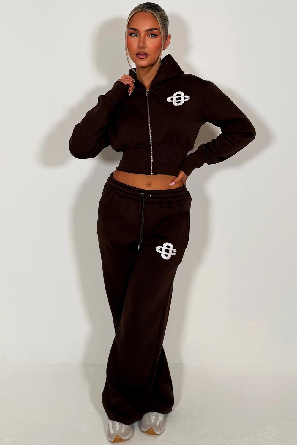 womens crop corset hoodie and joggers casual loungewear co ord set airport outfit styledup