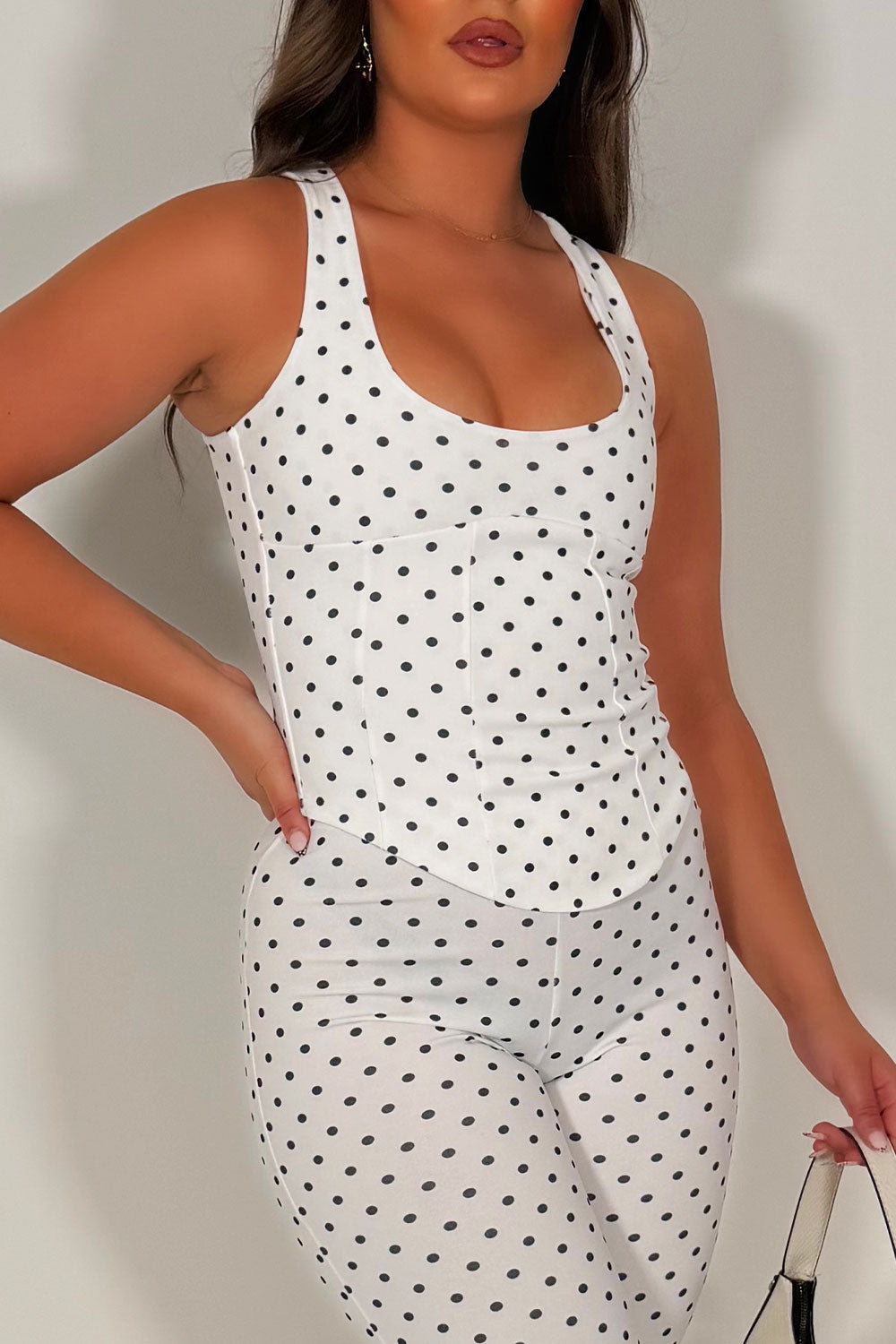 capri pants and corset top co ord set polka dot print styledup summer festival holiday outfits uk