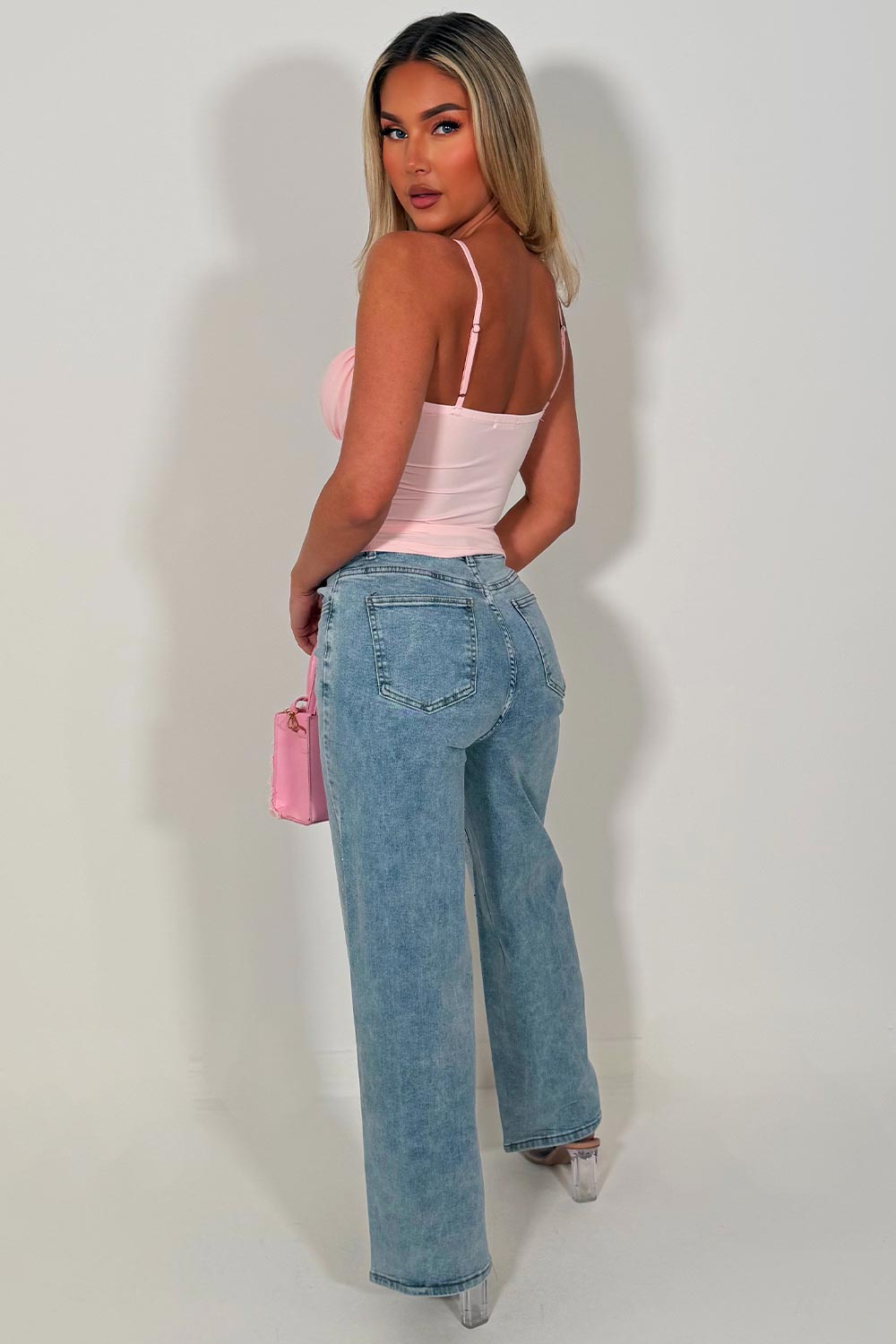 corset crop top pink structured