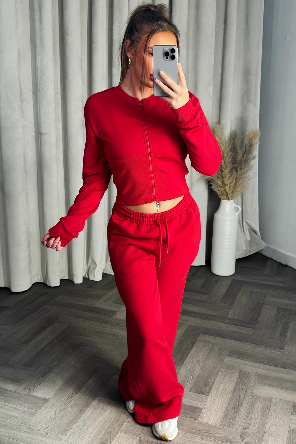 joggers and corset crop zip through sweatshirt tracksuit co ord womens airport travelling outfit set styledup